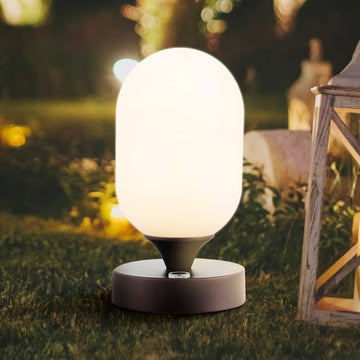 Eli 8" Bohemian Farmhouse Iron Rechargeable Integrated LED Table Lamp - JONATHAN Y